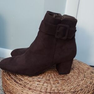 White Mountain Dark Brown Ankle Booties